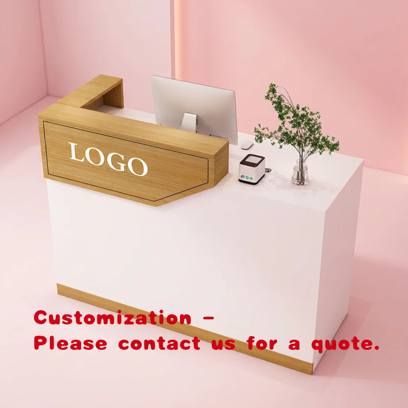 Office Furniture Ideas - Maßgefertigter Holz-Hotelrezeptionstresen Moderner Büro-Empfangstresen Größe 1m