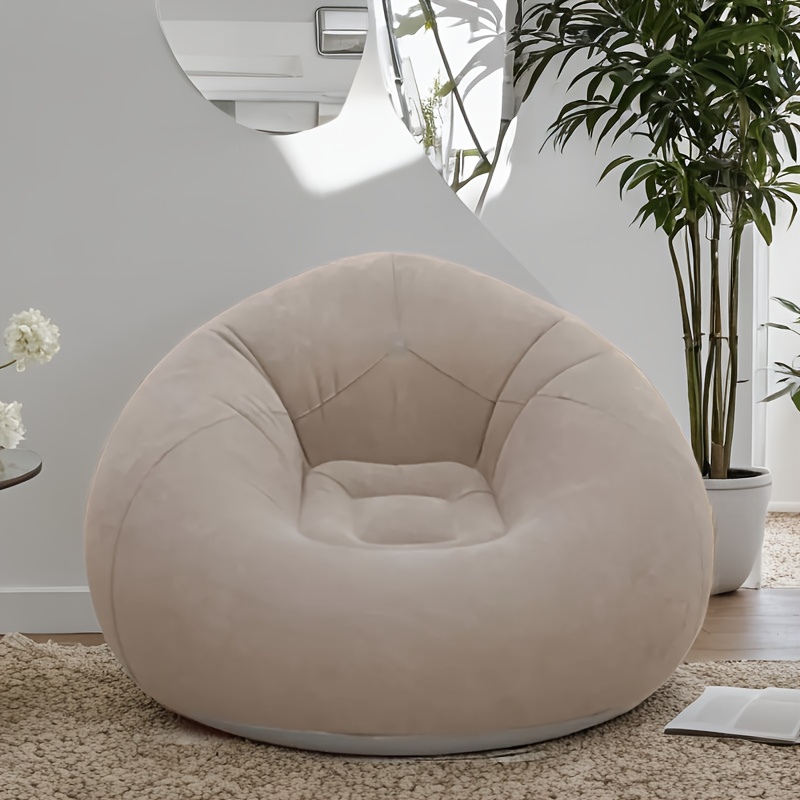 Office Furniture Ideas - Flockter aufblasbarer PVC-Sofastuhl – tragbares Lounge-Bett