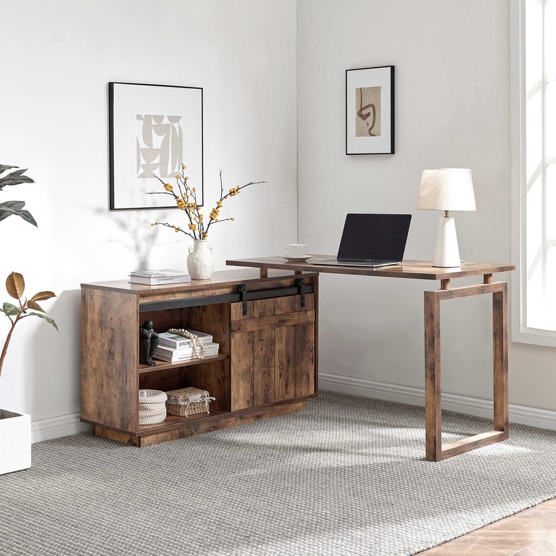 L-förmiger Schreibtisch mit Cr – Credenza Office Storage Bewertung und Preis