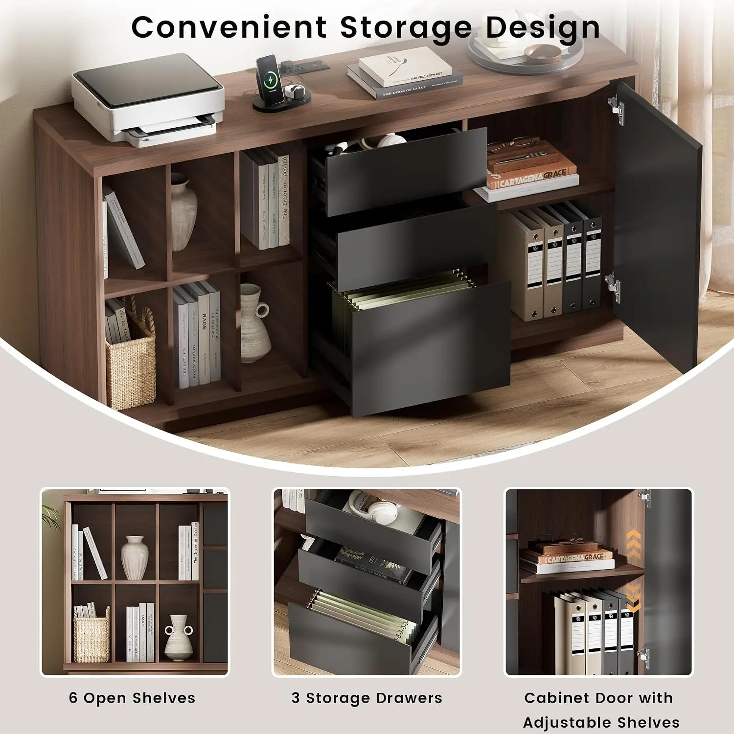 60-Zoll-Aktenschrank mit Schub – Credenza Office Storage Bewertung und Preis