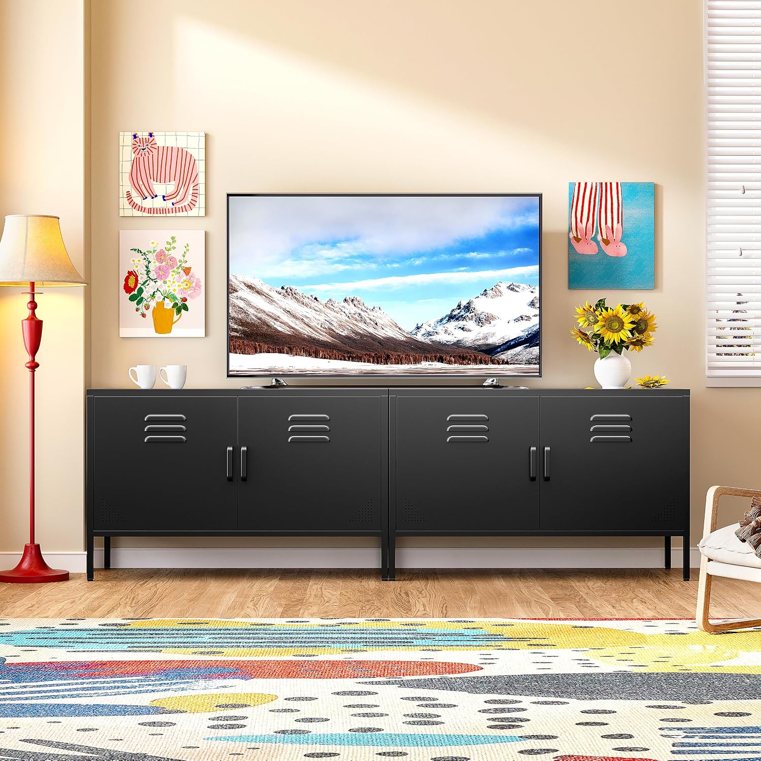Schwarzer Metall-Aufbewahrungs – Credenza Office Storage Bewertung und Preis